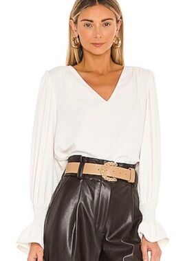 Amanda Uprichard Cressida Top Blouse Ivory Women's Size XS CC